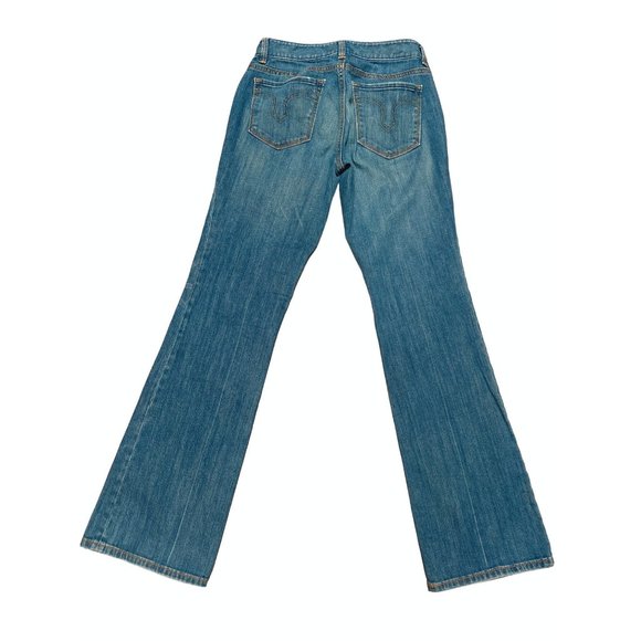 Ann Taylor LOFT Cotton Spandex Blend Curvy Boot Denim Blue Jeans Size 27/4 - Picture 4 of 16